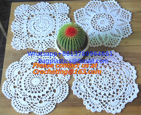 China Crochet Tablecloth Colorful flower Placement, Doilies Cup Mat Pad, Crochet Doilies supplier