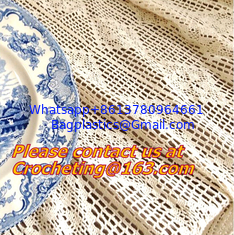China Cream-coloured Hook needle crochet bedding blanket sofa piano cover dining table cloth rus supplier