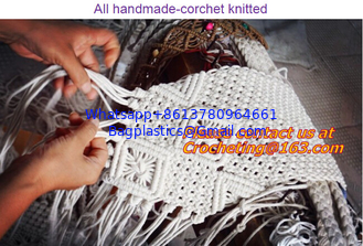 China Bag cotton rope handmade tassel knitted bag handmade women's handbag national trend classi supplier