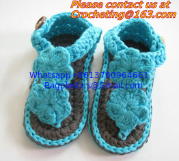 China Boys Girls Crochet Sandal Thongs Slippers Newborn Infant Toddler Prewalker Kids Knitt supplier