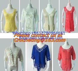 China Hollow out belt sexy knitted crover up crochet beach dress robe femme sund, clothing supplier