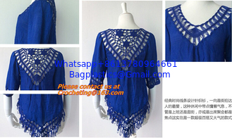China Women Knitted Crochet Tassel Swimwear Bikini Cover Ups Dress Beach Tops, tassel, knitted supplier