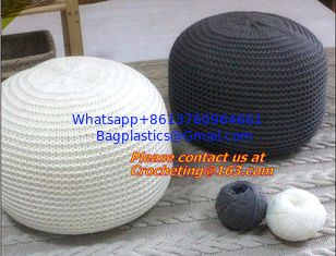 China hand made large size Acrylic crochet floor pouffe crochet pouf hassock Ottoman Floor Cushi supplier