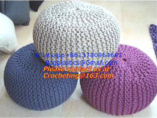 China Middle size cotton crochet floor pouffe crochet pouf hassock Ottoman Floor Cushion supplier