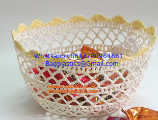 China Handmade Craft Stiffened Cotton Crochet Home Decorative Candy Basket Baby Photo Prop supplier