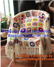 China Handmade crochet hook Daisy striped blanket, Cashmere knitted blanket, sofa Weave blanket supplier