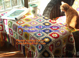 China Nordic Hand-woven crochet hook Daisy striped blanket, Cashmere knitted blanket, sofa blank supplier
