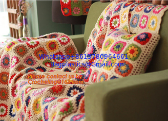 China Handmade Crochet Pastoral Floral Blankets Decorative Sofa cover /Sofa Backrest Towel Weddi supplier