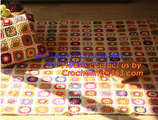 China New Retro Daisy Handmade Woolen crochet Sleeping blanket Sofa Bed Casual Nap Throw Fashion supplier