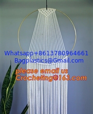 China Macrame Wall Art Hanging Tapestry Wedding Decoration with Lace Fabrics, MACRAME CUSHION COVER, MACRAME HAND BAND supplier
