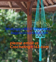 China Wholesale Promotional Garden 4 sets Plant Hanger Macrame Jute 4 Legs 48 Inch with Beads, Best Recommended supplier
