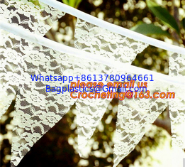 China Photo booth burlap banner wedding burlap lace banner, lace bunting banner vintage, rustic wedding banner supplier