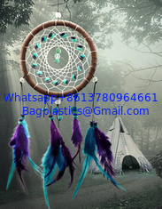 China Antique Imitation Dreamcatcher Gift checking Dream Catcher Net With natural stone Feathers Wall Hanging Decoration Ornam supplier
