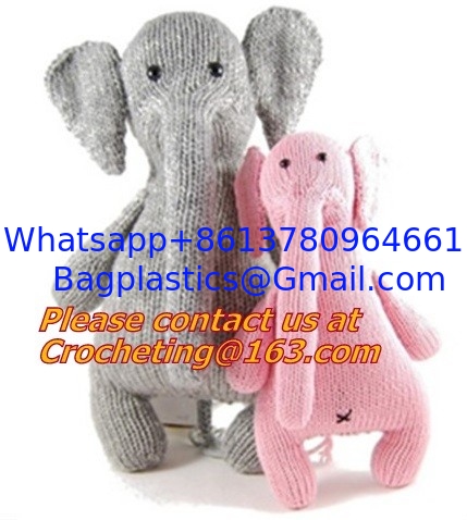 hand made elephant toy easy knit wool toy crocheted craft crochet animal rabbit toy