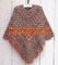 Mexican print knitted open poncho with roll neck, Green Free Knitting Crochet Woman supplier