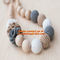 Ivory Nursing Necklace Crochet Bead Breastfeed Necklace Beige Wood Breastfeeding Crochet F supplier