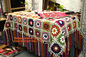 Handmade crochet hook Daisy striped blanket, Cashmere knitted blanket, sofa Weave blanket supplier