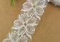 Embroidered Alibaba China Wholesale Embroidered Chemical White flower Lace Fabric trimming for dress sale supplier