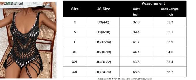 One-Piece Short Hand Crochet Shawl Swimsuit Cover Ups Fashion Accessories Swimsuit Beach Swimsuit Cover Up Women Crochet Bikini Coverups Summer Pool Swimwear Tassel Dress