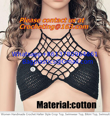 China Women handmade underwear bikini botton,Crochet swimsuit briefs,Cotton beach wear with lining supplier