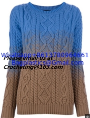 China European Fashion Super Beautiful Mixed Colors Ribbed Knit Openwork Crochet Sweater Pullover supplier