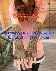 China Winter Warm Imitation Rabbit Faux Fur Women Gloves Knitted Patchwork Waist Gloves half Finger Gloves supplier