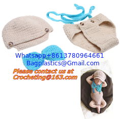 China Prop Eggs Handmade Infant Baby Knit Costume Crochet Hat Baby Accessories Sleeping Bag supplier