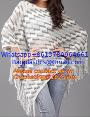China Crochet, Women Sweater Ladies Tassels Poncho Long Knitted Pullovers Knitted Cape Coat supplier