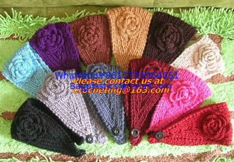 China Women knitted headband with flower,crochet headband- Handmade tenia, Hair Accessories supplier