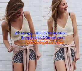 China Hot SellSexy Women Beachwear Hollow Tank Crochet Bra Halter Vest Strap Crop Tops supplier