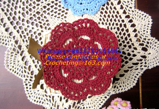 China Handmade crochet Pure manual processing wool woven mat cup mat, handmade cup mat supplier