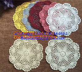 China Handmade Crochet woven mat Cotton Lace Table Placemats Doilies handmade cup mat supplier