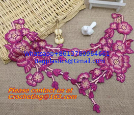 China Diy sewing accessories handmade embroidered peony Flower Patch 3D flower motif applique supplier