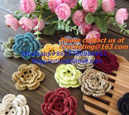 China vintage crochet cup mats round motif doilies Crochet Applique headband flowers boutique supplier