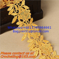 China Golden Venise Lace Trim Flower Motif Ribbon Crafts supplier