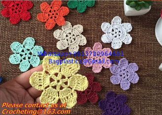 China Lovely 3D Crochet Doily Clothing Accessaries Round Motif Doilies Flowers Appliques Boutiqu supplier