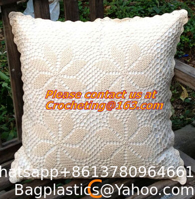 China Cotton knitting Cushion cover, handmade crochet pillow cover, sofa cushion covers, pillow supplier