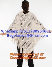 China women yarn knitted hollow out crochet poncho to keep warm and fashion shawls supplier