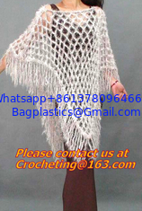 China Womens Tassel Hollow Long Handmade Crochet Ponchos Wool Grandrelle Yarn Poncho Female supplier