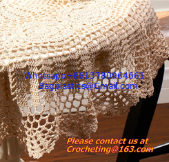 China christmas tablecloths cotton and linen, Tablemat, Corcheted Lace Table linen, Tablecloth supplier