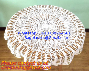 China 80cm Round cotton crochet tablecloth, Tablemat, Corcheted Lace Table linen, Tablecloth supplier