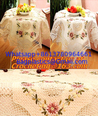 China lace table cloth for wedding cutout, Tablemat, Corcheted Lace Table linen, Tablecloth supplier