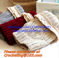 China women knit boot cuffs acrylic cable pattern lace boot socks buttons leg warmers bontique supplier