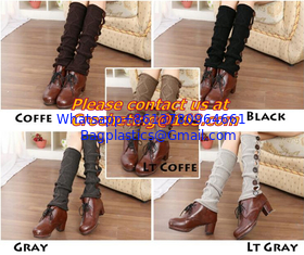 China socks,leg warmers loose socks wool blend button down pierced decoration boot socks fashion supplier