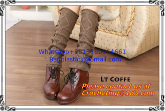 China leg warmers loose socks wool blend button down pierced decoration boot socks fashion supplier