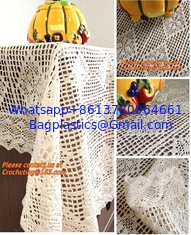 China 100% cotton beige 1.5gg crotch cutout handmade crochet table cloth 110 160 supplier