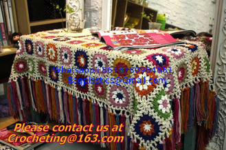 China Handmade Crochet Yarn Baby Sheet Blankets Granny Square Afghan Coverlet Table Clothes supplier