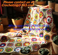 China Hand-Woven Daisy colored stripes Crochet blanket flowers wallpaper table cloth crochet sof supplier