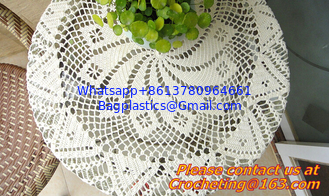 China Hand Crochet table clothing - table cover - white, wedding and banquet, blanket, clothes supplier