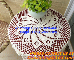 China Crochet Round table clothing - table cover - white, wedding and banquet, blanket, clothes supplier